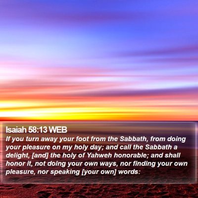 Isaiah 58:13 WEB Bible Verse Image