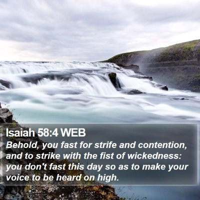 Isaiah 58:4 WEB Bible Verse Image
