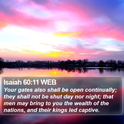 Isaiah 60:11 WEB Bible Verse Image