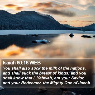 Isaiah 60:16 WEB Bible Verse Image