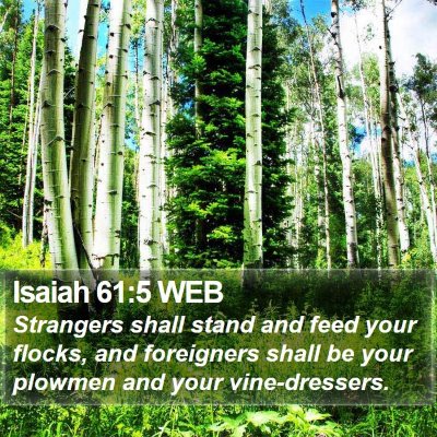 Isaiah 61:5 WEB Bible Verse Image
