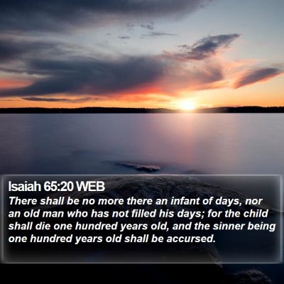 Isaiah 65:20 WEB Bible Verse Image