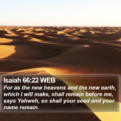 Isaiah 66:22 WEB Bible Verse Image