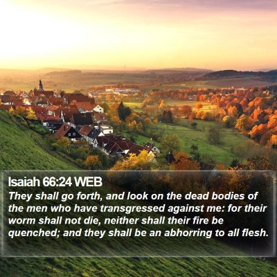 Isaiah 66:24 WEB Bible Verse Image