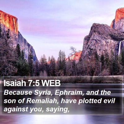 Isaiah 7:5 WEB Bible Verse Image
