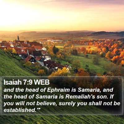 Isaiah 7:9 WEB Bible Verse Image