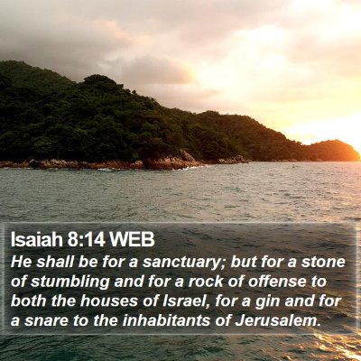 Isaiah 8:14 WEB Bible Verse Image