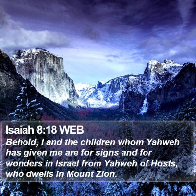 Isaiah 8:18 WEB Bible Verse Image