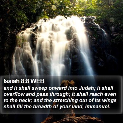 Isaiah 8:8 WEB Bible Verse Image