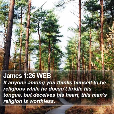 James 1:26 WEB Bible Verse Image