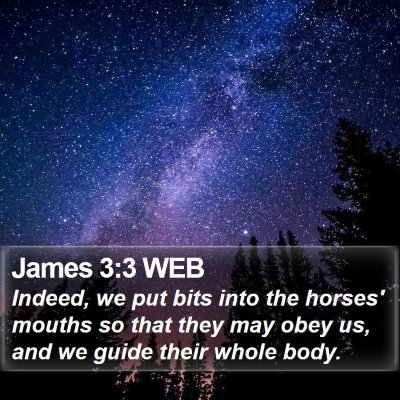 James 3:3 WEB Bible Verse Image