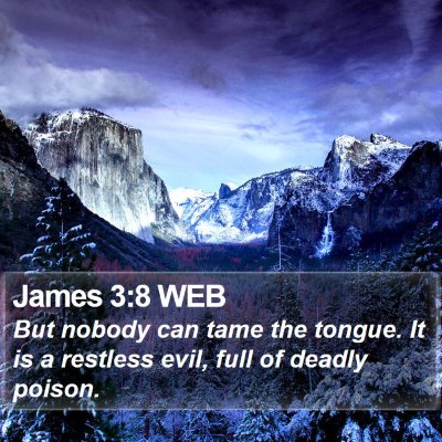 James 3:8 WEB Bible Verse Image