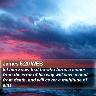 James 5:20 WEB Bible Verse Image