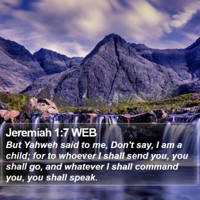 Jeremiah 1:7 WEB Bible Verse Image