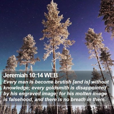 Jeremiah 10:14 WEB Bible Verse Image