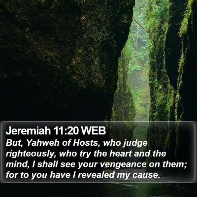 Jeremiah 11:20 WEB Bible Verse Image