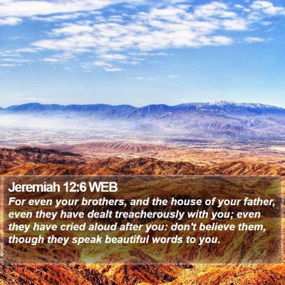 Jeremiah 12:6 WEB Bible Verse Image