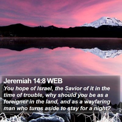 Jeremiah 14:8 WEB Bible Verse Image