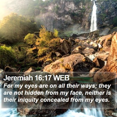 Jeremiah 16:17 WEB Bible Verse Image