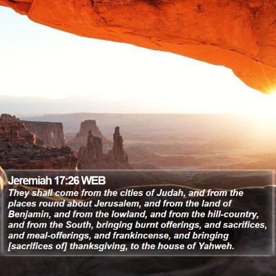 Jeremiah 17:26 WEB Bible Verse Image