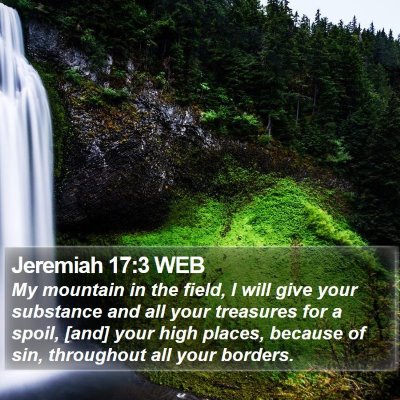 Jeremiah 17:3 WEB Bible Verse Image