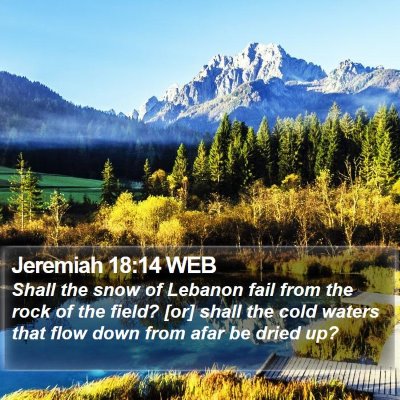 Jeremiah 18:14 WEB Bible Verse Image