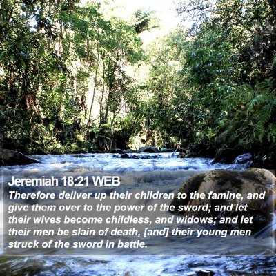 Jeremiah 18:21 WEB Bible Verse Image