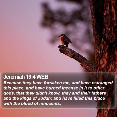 Jeremiah 19:4 WEB Bible Verse Image