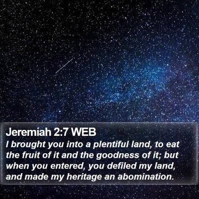 Jeremiah 2:7 WEB Bible Verse Image
