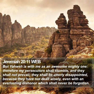 Jeremiah 20:11 WEB Bible Verse Image