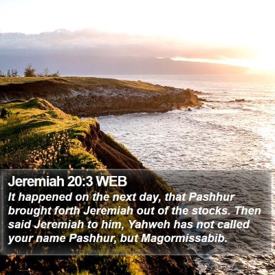 Jeremiah 20:3 WEB Bible Verse Image