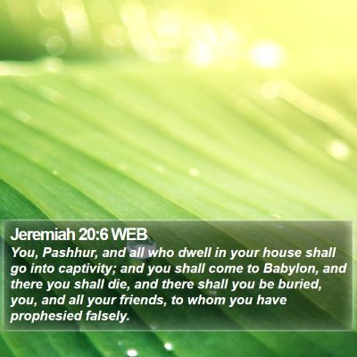 Jeremiah 20:6 WEB Bible Verse Image