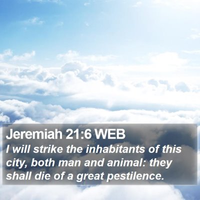 Jeremiah 21:6 WEB Bible Verse Image