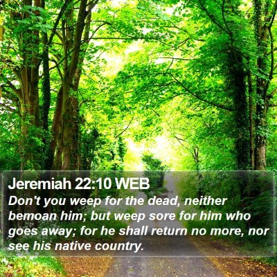 Jeremiah 22:10 WEB Bible Verse Image