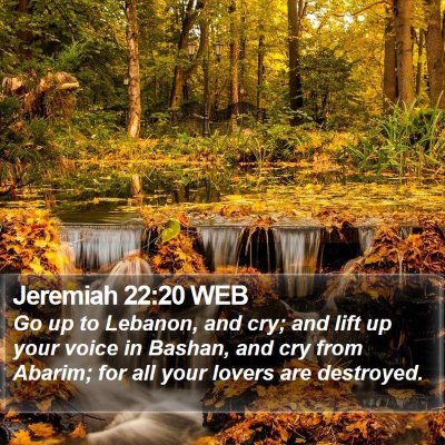 Jeremiah 22:20 WEB Bible Verse Image