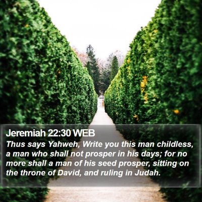 Jeremiah 22:30 WEB Bible Verse Image