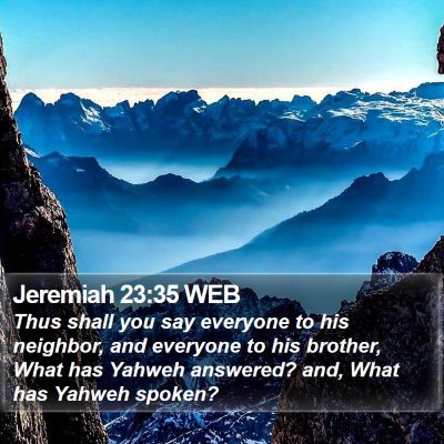 Jeremiah 23:35 WEB Bible Verse Image
