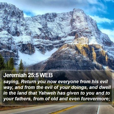 Jeremiah 25:5 WEB Bible Verse Image