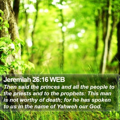 Jeremiah 26:16 WEB Bible Verse Image