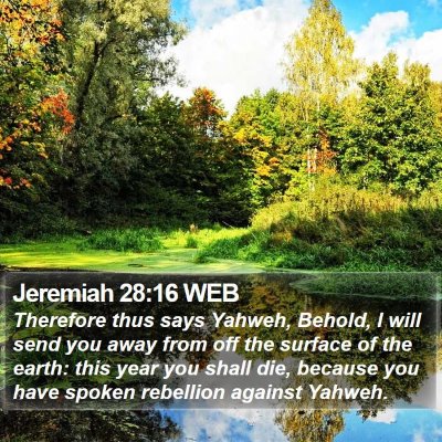 Jeremiah 28:16 WEB Bible Verse Image
