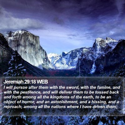 Jeremiah 29:18 WEB Bible Verse Image