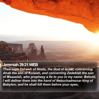 Jeremiah 29:21 WEB Bible Verse Image