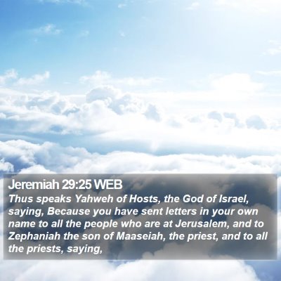 Jeremiah 29:25 WEB Bible Verse Image