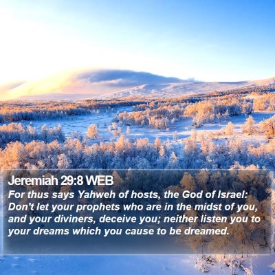 Jeremiah 29:8 WEB Bible Verse Image