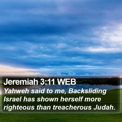 Jeremiah 3:11 WEB Bible Verse Image