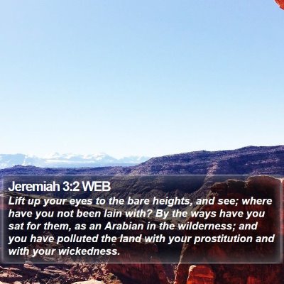 Jeremiah 3:2 WEB Bible Verse Image