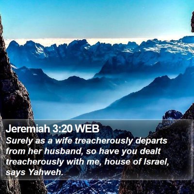 Jeremiah 3:20 WEB Bible Verse Image