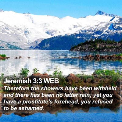 Jeremiah 3:3 WEB Bible Verse Image
