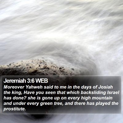 Jeremiah 3:6 WEB Bible Verse Image