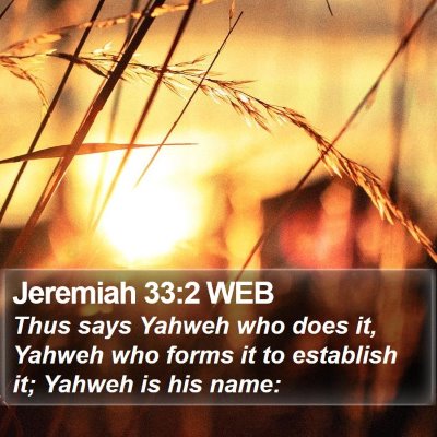 Jeremiah 33:2 WEB Bible Verse Image